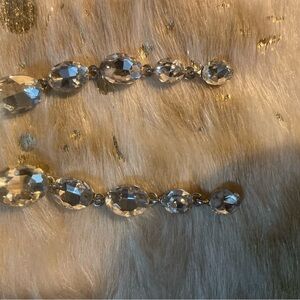 Napier Silver Crystal Dangle Earrings